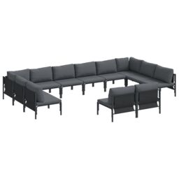 Berkfield Home Garden Sofa Set 12 pcs Anthracite Steel - thumbnail 2