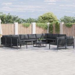 Berkfield Home Garden Sofa Set 12 pcs Anthracite Steel - thumbnail 1