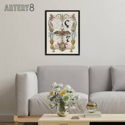 "Artery8 Pictoral Letter Guide with Bat Calligraphy Framed Canvas Wall Art in White - Size: W12"" x H16""" - thumbnail 3