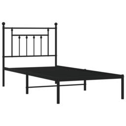 Berkfield Home Metal Bed Frame with Headboard Black 90x190 cm Single - thumbnail 1
