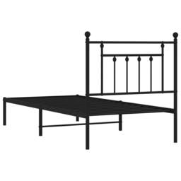 Berkfield Home Metal Bed Frame with Headboard Black 90x190 cm Single - thumbnail 8