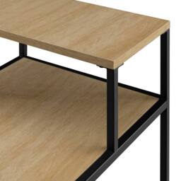 ERGOVEXA 2 x Wood Sofa Side End Coffee Table 2 Tier Nightstand Coastal Oak - thumbnail 4