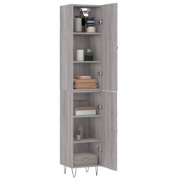 Berkfield Home Highboard Grey Sonoma 34.5x34x180 cm Engineered Wood - thumbnail 3
