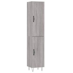 Berkfield Home Highboard Grey Sonoma 34.5x34x180 cm Engineered Wood - thumbnail 2