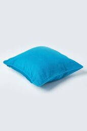 Homescapes Cotton Rajput Ribbed Cushion Cover in Teal - Size: 60 cm x 60 cm - thumbnail 3