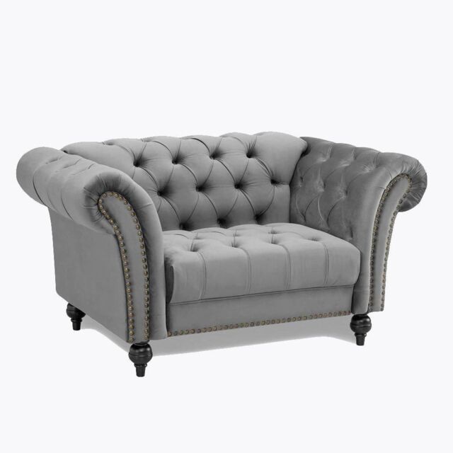 Home Detail Mayfair Velvet Sofa Armchair in Grey - image 1