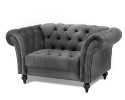 Home Detail Mayfair Velvet Sofa Armchair in Grey - thumbnail 2