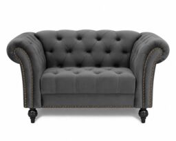 Home Detail Mayfair Velvet Sofa Armchair in Grey - thumbnail 3