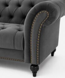Home Detail Mayfair Velvet Sofa Armchair in Grey - thumbnail 5