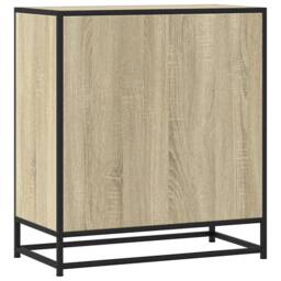 Berkfield Home Sideboard Sonoma Oak 68x35x76 cm Engineered Wood & Metal in Light Tan - Size: 68 x 35 x 76 cm - thumbnail 7