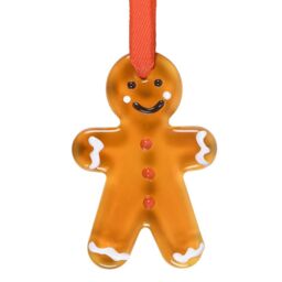 Something Different Glass Gingerbread Man Hanging Ornament (Pack of 20) in Gold - thumbnail 2