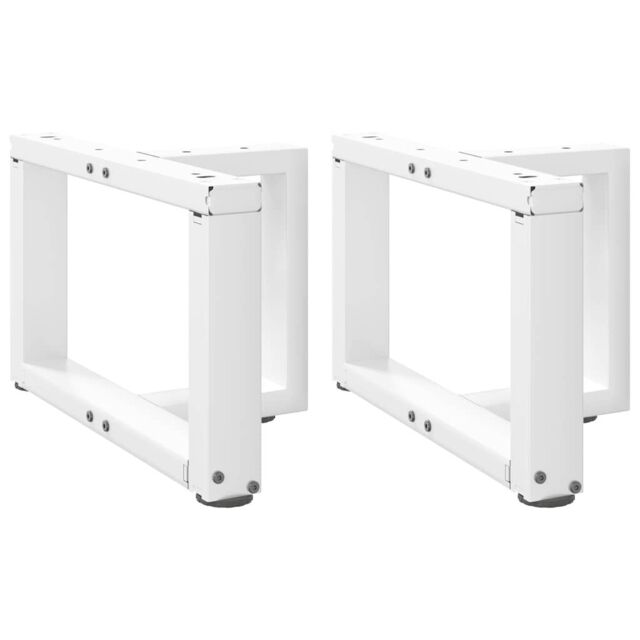 Berkfield Home Coffee Table Legs T-Shaped¬†2 pcs White 40x25x(30-31) cm Steel - image 1