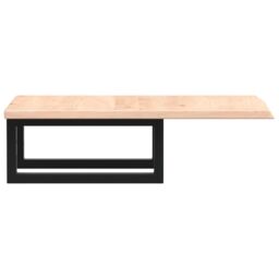 Berkfield Home Basin Shelf Wall Mounted Steel & Solid Wood Oak in Brown - thumbnail 5