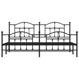 Berkfield Home Metal Bed Frame with Headboard & Footboard Black 193x203 cm - thumbnail 6