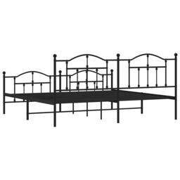 Berkfield Home Metal Bed Frame with Headboard & Footboard Black 193x203 cm - thumbnail 8