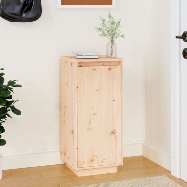 Berkfield Home Shoe Cabinet 35x35x80 cm Solid Wood Pine in Brown - Size: 35 x 35 x 80 cm - image 1