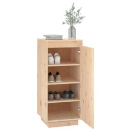 Berkfield Home Shoe Cabinet 35x35x80 cm Solid Wood Pine in Brown - Size: 35 x 35 x 80 cm - thumbnail 4
