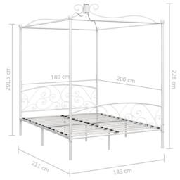Berkfield Home Canopy Bed Frame White Metal 180x200 cm Super King - thumbnail 6