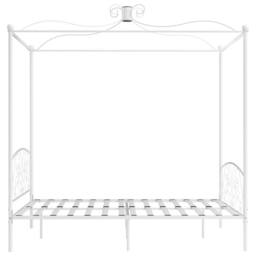 Berkfield Home Canopy Bed Frame White Metal 180x200 cm Super King - thumbnail 4