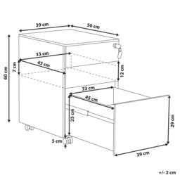 Wyld and Coco 3-Drawer Off-White Steel Storage Cabinet - Key Lock and Castors in White - thumbnail 4