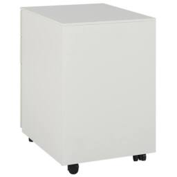 Wyld and Coco 3-Drawer Off-White Steel Storage Cabinet - Key Lock and Castors in White - thumbnail 6