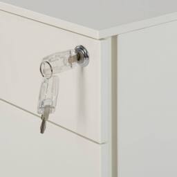 Wyld and Coco 3-Drawer Off-White Steel Storage Cabinet - Key Lock and Castors in White - thumbnail 8