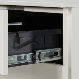Wyld and Coco 3-Drawer Off-White Steel Storage Cabinet - Key Lock and Castors in White - thumbnail 7
