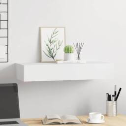 Berkfield Home Wall-mounted Drawer Shelf White 60x23.5x10 cm MDF - thumbnail 3