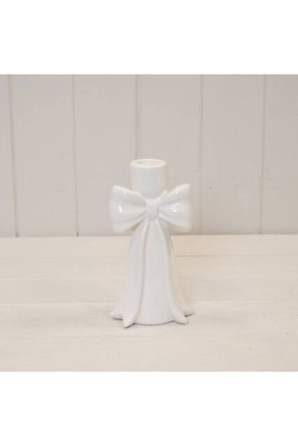 KDMD Tall Draping Bow Candle Holder in White - image 1