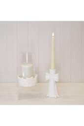 KDMD Tall Draping Bow Candle Holder in White - thumbnail 3