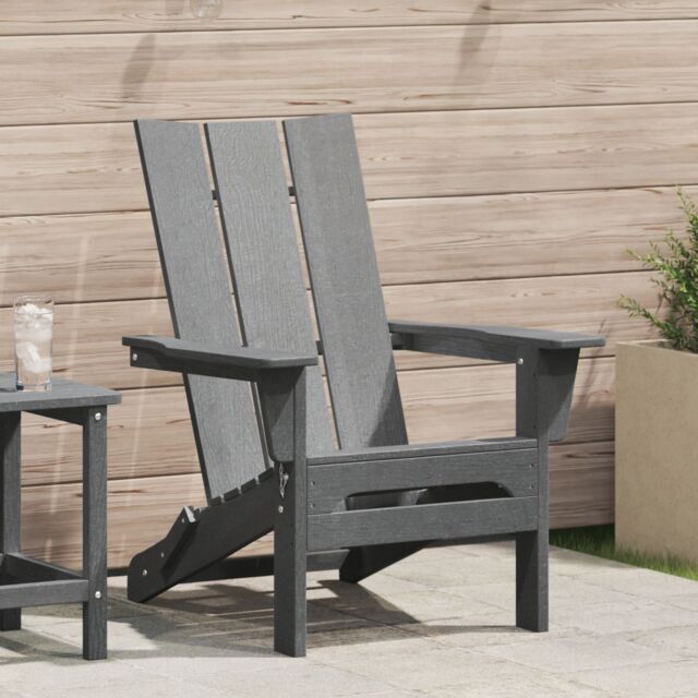 Berkfield Home Folding Adirondack Chair Light Grey 74.5x80.5x90 cm HDPE - image 1