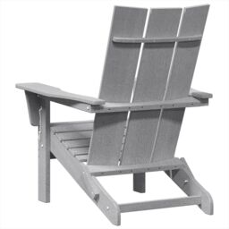 Berkfield Home Folding Adirondack Chair Light Grey 74.5x80.5x90 cm HDPE - thumbnail 6