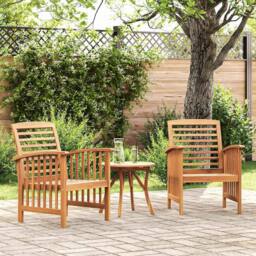 Berkfield Home Garden Chairs 2 pcs Solid Acacia Wood in Brown - thumbnail 2