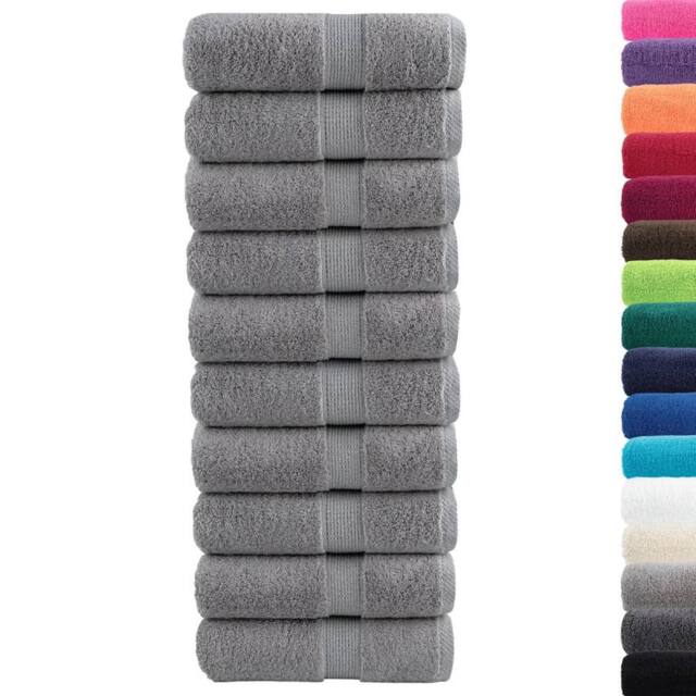 Berkfield Home Premium Guest Towels SOLUND 10pcs Grey 30x50cm 600gsm - image 1
