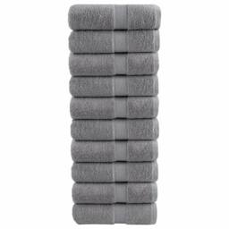 Berkfield Home Premium Guest Towels SOLUND 10pcs Grey 30x50cm 600gsm - thumbnail 2