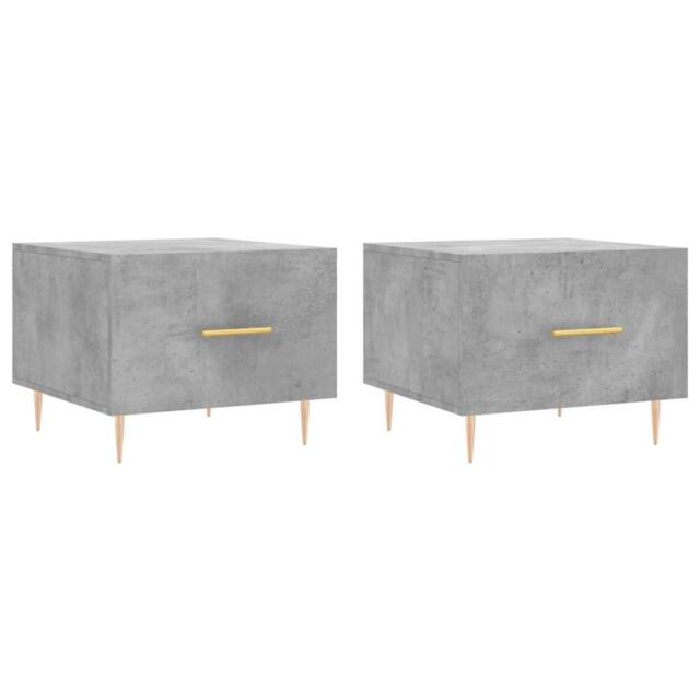 Berkfield Home Coffee Tables 2 pcs Concrete Grey 50x50x40 cm Engineered Wood - Size: 50 x 50 x 40 cm - image 1
