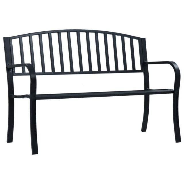 Berkfield Home Garden Bench 125 cm Black Steel - image 1