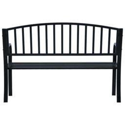 Berkfield Home Garden Bench 125 cm Black Steel - thumbnail 4