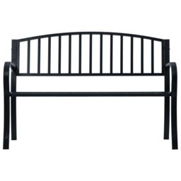 Berkfield Home Garden Bench 125 cm Black Steel - thumbnail 2