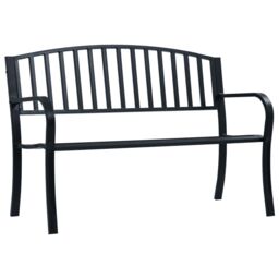 Berkfield Home Garden Bench 125 cm Black Steel