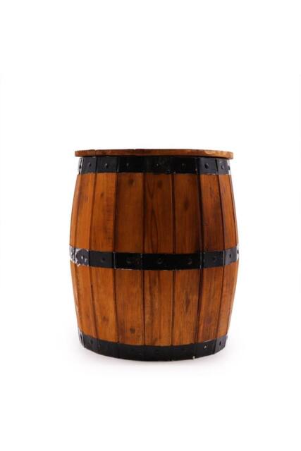 KDMD Natural Beer Barrel Stool with Storage Rustic Modern Design in Brown - image 1