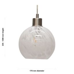 First Choice Lighting Confetti - Glass Globe with Satin Nickel Pendant Fitting in White - thumbnail 5