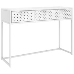 Berkfield Home Console Table White 106x35x75 cm Steel - Size: 106 x 35 x 75 cm - thumbnail 2