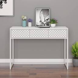 Berkfield Home Console Table White 106x35x75 cm Steel - Size: 106 x 35 x 75 cm