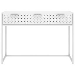 Berkfield Home Console Table White 106x35x75 cm Steel - Size: 106 x 35 x 75 cm - thumbnail 3