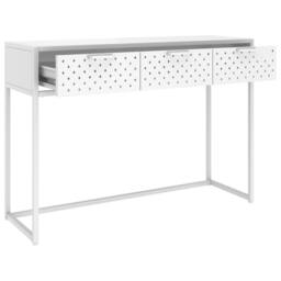 Berkfield Home Console Table White 106x35x75 cm Steel - Size: 106 x 35 x 75 cm - thumbnail 6