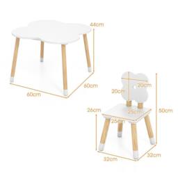 Costway Flower-shaped Kids Table Set Wooden Children Activity Table in White - thumbnail 2