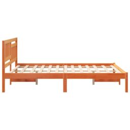 Berkfield Home with Headboard Wax brown 120 x 200 cm Solid pine wood - thumbnail 7