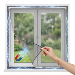 Kelvenix 120*130cm Tear-Resistant Adjustable Magnetic Fly Screen Window in White - Size: 100 cm - 150 cm