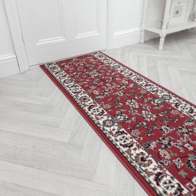 runrug Hallway Carpet Runner Rug - Soft & Comfy, 9mm - 'Traditional' in Red - Size: 70 cm x 150 cm - image 1